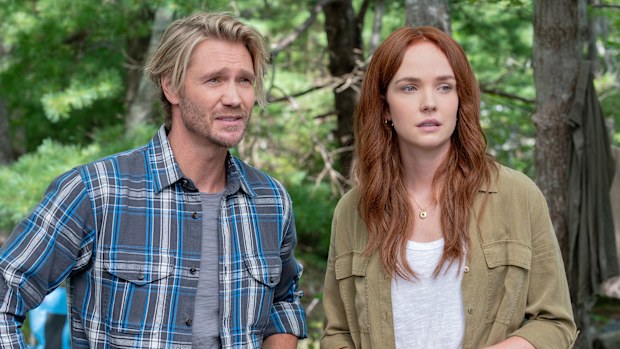 Chad Michael Murray and Morgan Kohan and Scott Patterson in Sullivan's Crossing on Stan. Season 2