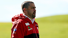 WOLLONGONG, AUSTRALIA - JULY 28: Coach of the Dragons Jamie Soward arrives prior to the round one NRLW match between St George Illawarra Dragons and Gold Coast Titans at WIN Stadium on July 28, 2024 in Wollongong, Australia. (Photo by Jeremy Ng/Getty Images)