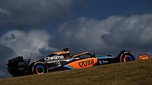 Daniel Ricciardo of Australia driving the (3) McLaren MCL36 Mercedes on track during the F1 Grand Prix of USA at Circuit of The Americas on October 23, 2022 in Austin, Texas. (Photo by Clive Mason - Formula 1/Formula 1 via Getty Images)