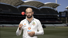 ADELAIDE, AUSTRALIA - DECEMBER 15: Nathan Lyon of Australia    poses before an Australian Nets Session at Adelaide Oval on December 15, 2020 in Adelaide, Australia. (Photo by Ryan Pierse/Getty Images)