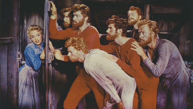 Actors Jane Powell appears on the poster for Seven Brides For Seven Brothers in 1954. 