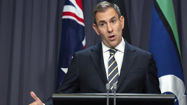 Treasurer Jim Chalmers during a press conference