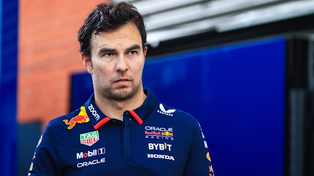 Sergio Perez of Mexico and Oracle Red Bull Racing leaving the FIA garage after the F1 Grand Prix of Belgium at Circuit de Spa-Francorchamps on July 28, 2024 in Spa, Belgium. (Photo by Jayce Illman/Getty Images)