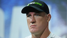 Paul Gallen looks on during a press conference.