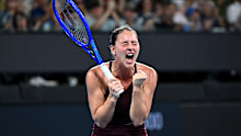 Marta Kostyuk at the Brisbane International. 