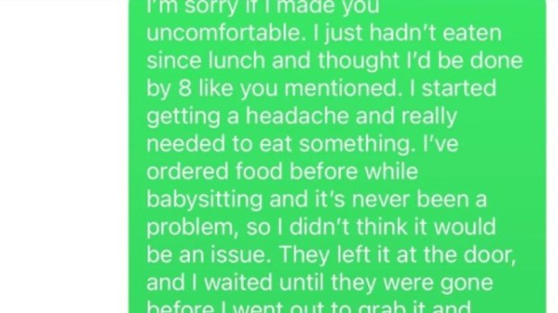 babysitter orders doordash while on the job mother not happy