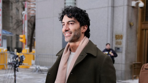 Justin Baldoni leaves a courthouse, in New York, Wednesday, Feb. 11, 2026. 