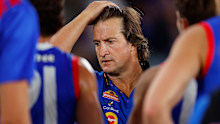 MELBOURNE, AUSTRALIA - MARCH 25: Luke Beveridge, Senior Coach of the Bulldogs is seen during the 2023 AFL Round 02 match between the Western Bulldogs and the St Kilda Saints at Marvel Stadium on March 25, 2023 in Melbourne, Australia. (Photo by Dylan Burns/AFL Photos)