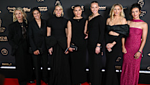 Stina Blackstenius, Mariona Caldentey, Alessia Russo, Steph Catley, Daphne van Domselaar, Chloe Kelly and Emily Fox were all in attendance at the 69th Ballon d'Or ceremony at the Théâtre du Châtelet in Paris.