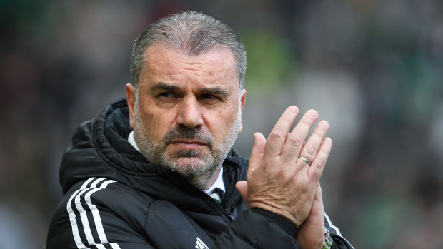 GLASGOW, SCOTLAND - APRIL 22: Celtic manager Ange Postecoglou during a cinch Premiership match between Celtic and Motherwell at Celtic Park, on April 22, 2023, in Glasgow, Scotland. (Photo by Craig Foy/SNS Group via Getty Images)