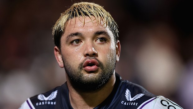 Brandon Smith of the Storm looks on during their round 16 NRL match against Manly.