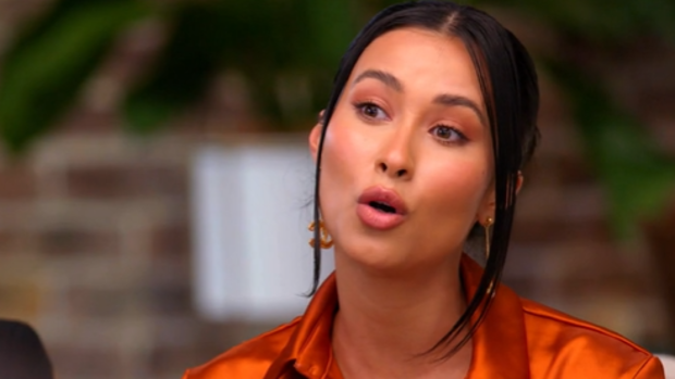 Evelyn confronting Hugo re butt dial scandal MAFS 2023