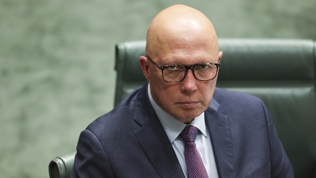 Opposition Leader Peter Dutton during Question Time at Parliament House in Canberra on Thursday 13 February 2025.
