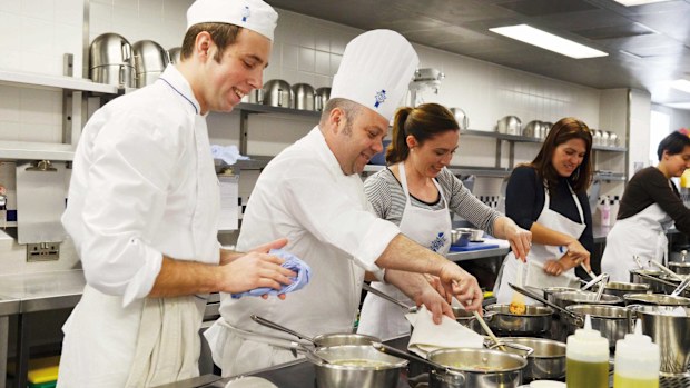 Student chefs training at the London outpost of Le Cordon Bleu.