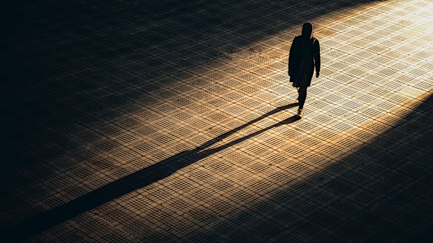 Woman walking alone