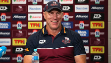 Reds coach Brad Thorn speaks to the media after his team won the Super Rugby AU final.