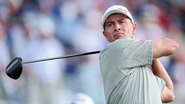 Adam Scott of Australia plays a shot during the third round of the 125th U.S. OPEN at Oakmont Country Club on June 14, 2025 in Oakmont, Pennsylvania. (Photo by Warren Little/Getty Images)