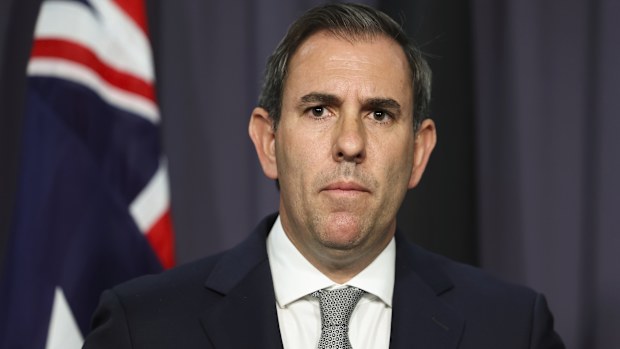 Treasurer Dr Jim Chalmers at a press conference at Parliament House in Canberra on Monday 13 October 2025. fedpol Photo: Alex Ellinghausen