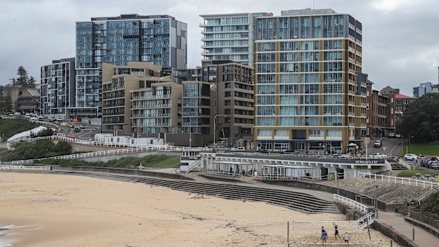 Apartment blocks in Newcastle.