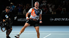 James Duckworth celebrates the win.