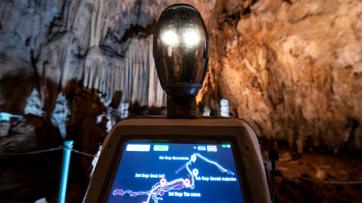 World-first robot tour guide leads visitors around caves of northern ...