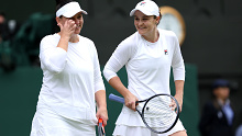 Ash Barty and Casey Dellacqua at the All England Club. 