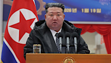 In this photo provided by the North Korean government, North Korean leader Kim Jong Un delivers a speech during a ceremony marking the completion of a first-stage modernization project at the Ryongsong Machine Complex in North Korea Monday, Jan. 19, 2026. Independent journalists were not given access to cover the event depicted in this image distributed by the North Korean government. The content of this image is as provided and cannot be independently verified. (Korean Central News Agency/Korea