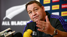 Steve Hansen during an All Blacks media session in London.