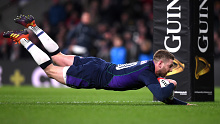 Finn Russell of Scotland scores his team's fifth try.