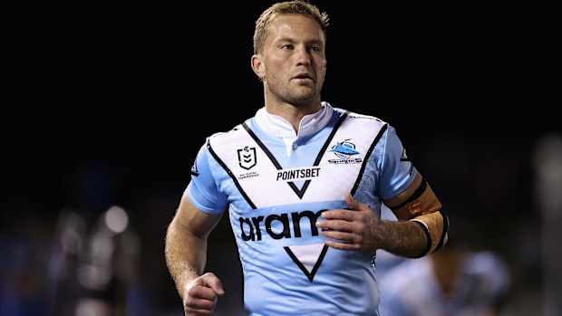 Matt Moylan of the Sharks warms up during the round 18 NRL match between Cronulla Sharks and St George Illawarra Dragons at PointsBet Stadium on June 29, 2023 in Sydney, Australia. (Photo by Cameron Spencer/Getty Images)