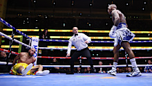 Chris Eubank Jr is knocked down by Conor Benn