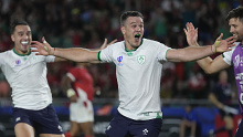 Ireland's Johnny Sexton celebrates after becoming the nation's all-time top scorer.