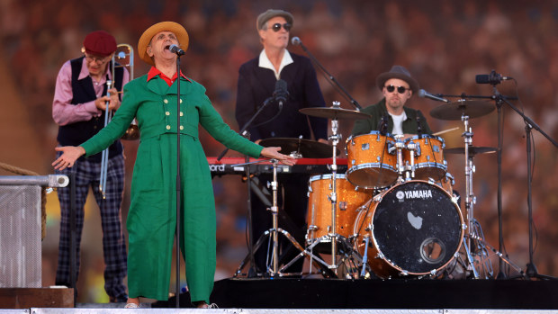 Dexys perform during the Birmingham 2022 Commonwealth Games Closing Ceremony at Alexander Stadium on August 08, 2022 on the Birmingham, England. (Photo by Alex Pantling/Getty Images)