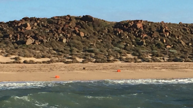 Items believed to be from the trawler washed ashore on the Burrup Peninsula not long after the boat disappeared on July 16. (AAP)