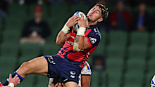 Zac Lomax of the Force catches the ball during the round 14 Super Rugby match.