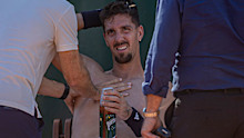 Thanasi Kokkinakis during a medical time-out at Roland Garros.