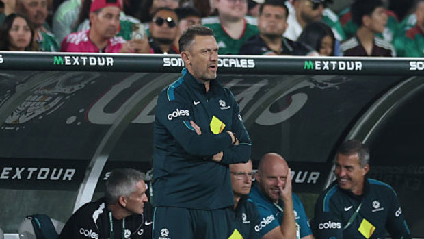 Tony Popovic of Australia reacts during the international friendly match.