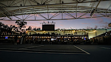 Lights go out on centre court as Jason Kubler of Australia competes against Tomas Martin Etcheverry of Argentina during day two of the 2023 Adelaide International at Memorial Drive on January 10, 2023 in Adelaide, Australia. (Photo by Sarah Reed/Getty Images)