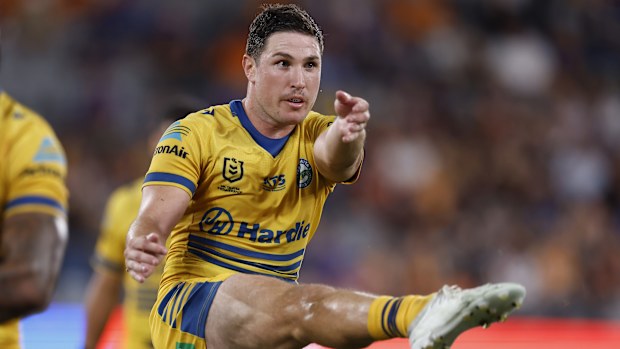 Mitchell Moses of the Eels in action.