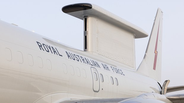 An E-7A Wedgetail aircraft deployed to the Middle-East to provide long-range surveillance in support of the collective self-defence of Gulf partners.