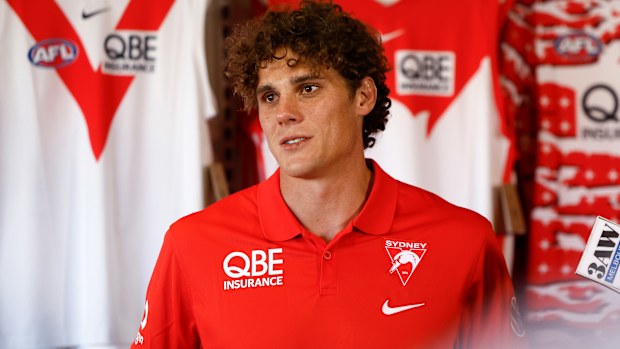Charlie Curnow in a Swans polo.