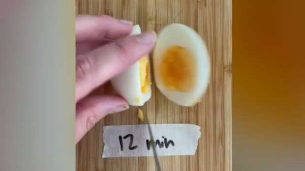 Boiled egg guide by @daenskitchen at 12 minutes might be for you