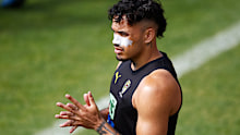 Sydney Stack of the Tigers at a pre-season training session.