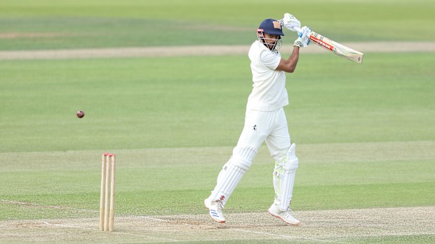 Feroze Khushi of Kent bats during the Vitality County Championship match between Hampshire and Kent at Utilita Bowl on July 02, 2024 in Southampton, England.  (Photo by Warren Little/Getty Images)