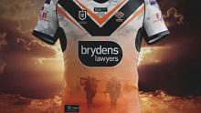 The Wests Tigers' Anzac Round jersey depicting American soldiers.