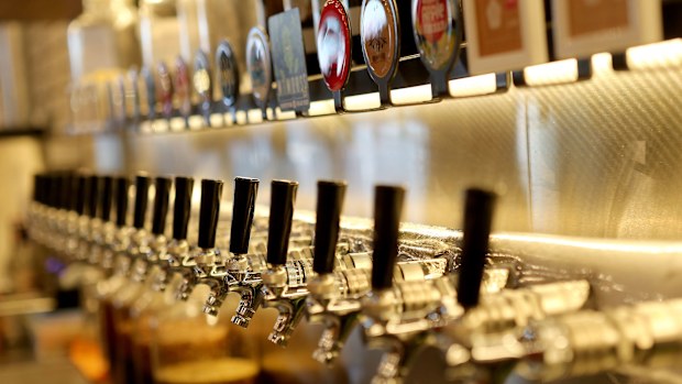 Beer taps.