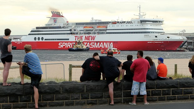 The Spirit of Tasmania moored at Port Melbourne.