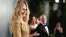 Nicole Kidman at the 2026 Oscars Vanity Fair After Party moments after she photobombed Jeff Bezos and Lauren Sanchez in background.