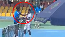 Michael Kouame slaps opponent Raphael Nii Ankrah.