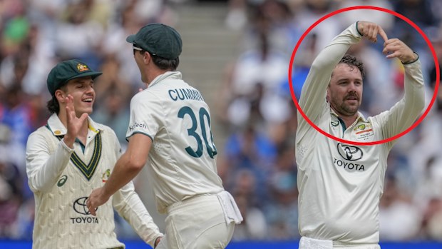 Travis Head had this bizarre wicket celebration.